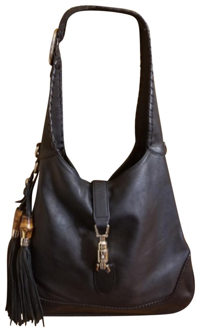 Gucci Black Leather Hobo Bag