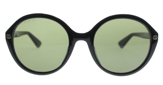 Gucci Black New Gg0023s Rounded Gold Logo Sunglasses