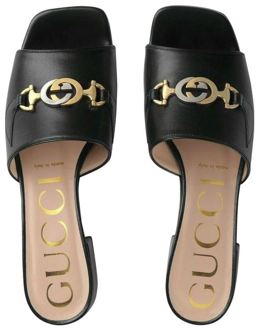 Gucci Black New Leather Mules Sandals