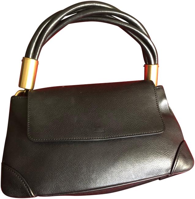 Gucci Black Pebble Leather Satchel