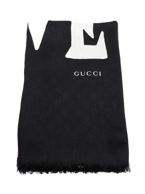 Gucci Black Pink Spk New Love Elisir Scarf Wrap