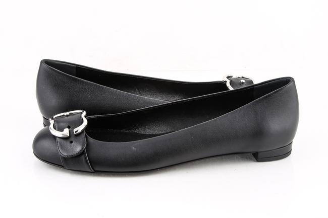 Gucci Black W Sachalin Round toe W Buckle Flats 