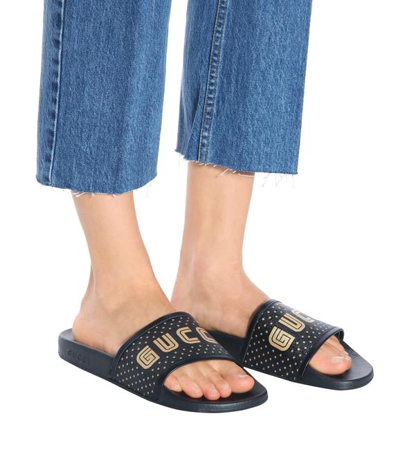 Gucci Black Slides Sega Slippers Flats