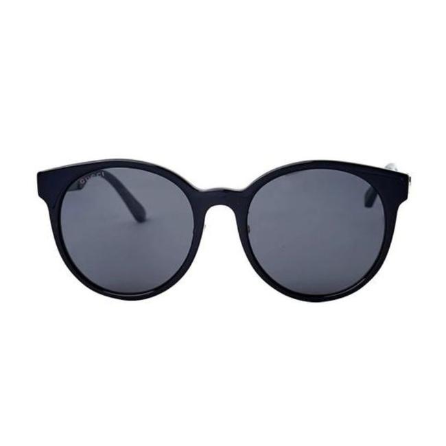 Gucci Black Sylvie &amp; Web Round Green Sunglasses