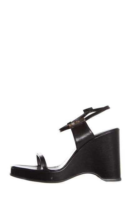 Gucci Black Wedge Sandals 