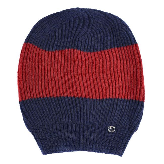 Gucci Blue Red Unisex Multi color Wool Beanie One Hat