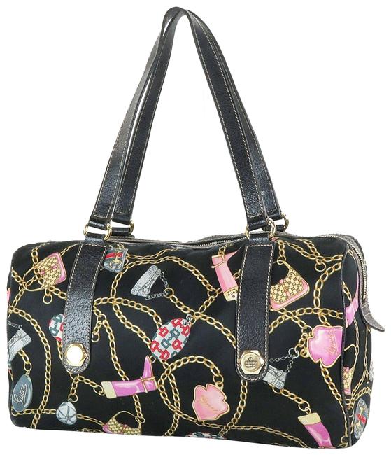 Gucci Boston Bag Black Satin Satchel