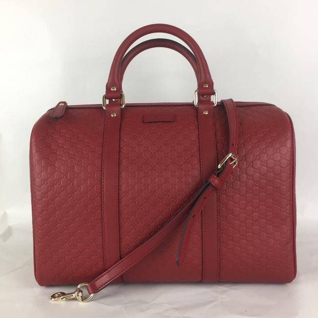 Gucci Boston Bag G?g Leather Red Satchel
