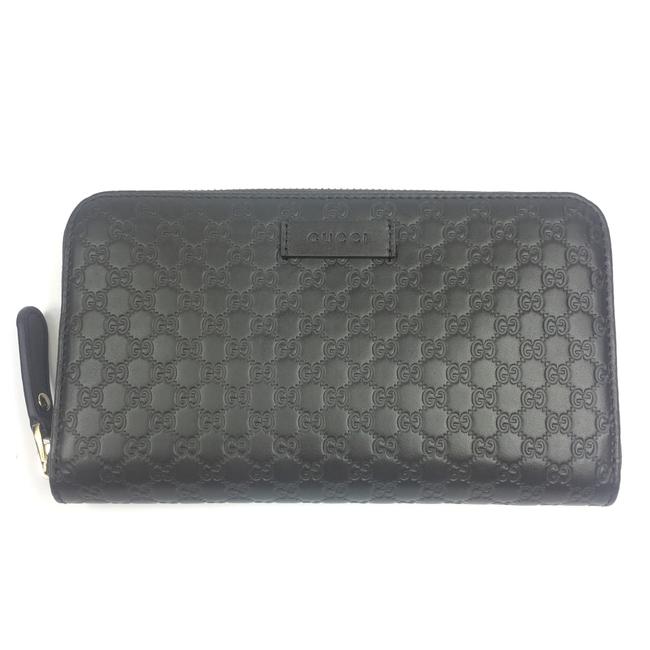 Gucci Brown #449391 Micro gg Leather Zip Around Wallet
