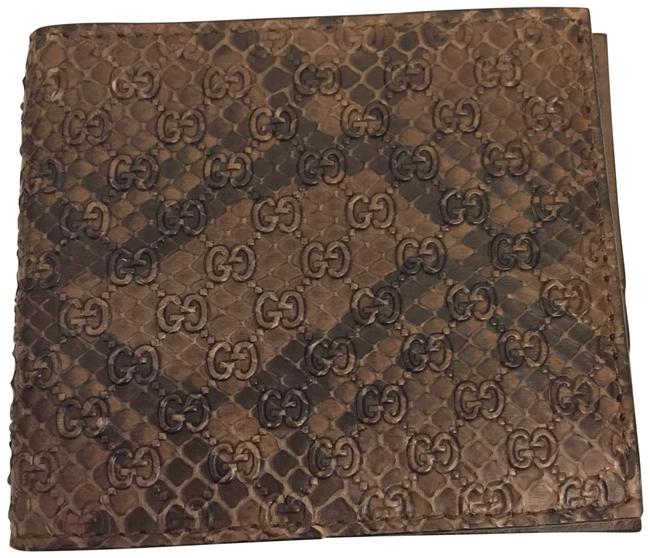 Gucci Brown Gg Python Bi fold Wallet