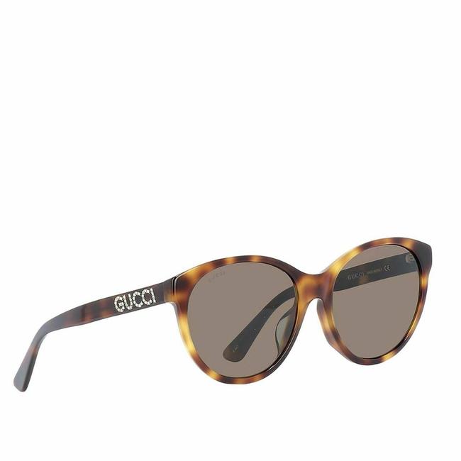 Gucci Brown Havana Oversize Acetate Crystal Logo 541363 2020 Sunglasses