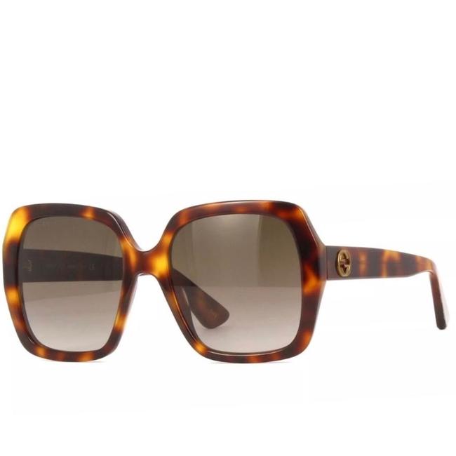Gucci Brown Havana Oversized Square Gg 0096s 002 Sunglasses