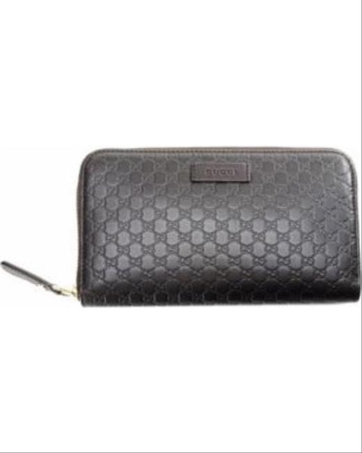 Gucci Brown Leather with Zipper Around Wallet