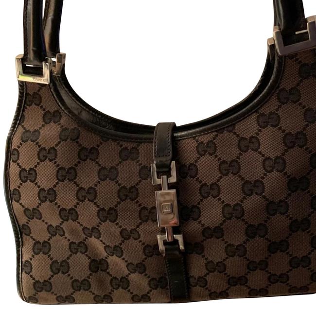 Gucci Brown Monogram Leather Shoulder Bag