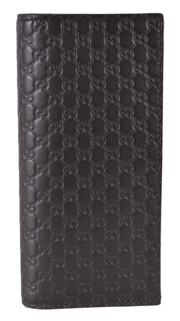 Gucci Brown New Leather Micro Gg Long Pocket Bifold Wallet