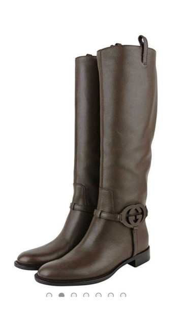 Gucci Brown Saddle Coca Riding Boots Booties