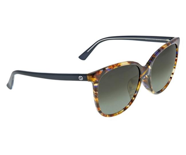 Gucci Brown Womens Oversized 58mm Acetate Frame Blue Hvn Crystal Sunglasses