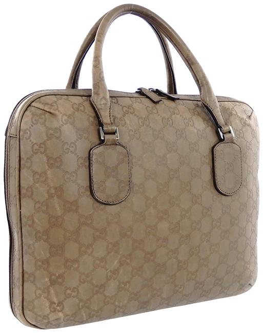 Gucci Business Laptop Brown Signature Leather Tote