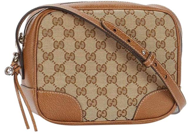 Gucci Canvas Leather Dark Brown Cross Body Bag