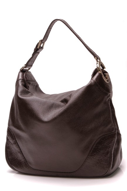 Gucci Charlotte Medium Chocolate Brown Leather Hobo Bag