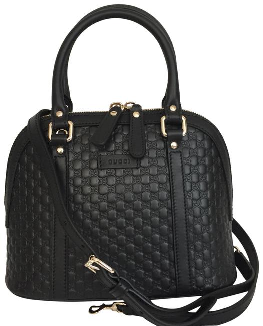 Gucci Crossbody Gg Guccissima Leather Black Satchel