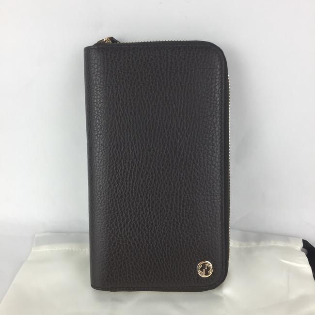 Gucci Dark Brown Leather with Zip Around Wallet