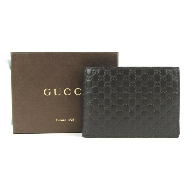 Gucci Dark Brown Microguccissima Leather Bi fold 292534 2044 Wallet