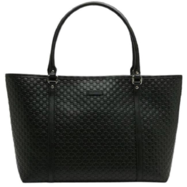Gucci Gg Black Leather Tote