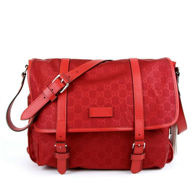Gucci Gg Guccissima Large 510334 6523 Red Nylon Messenger Bag