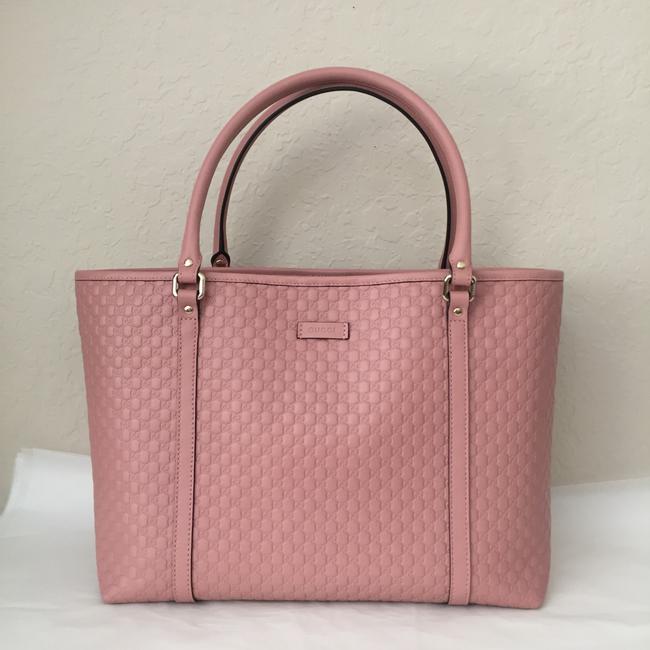 Gucci Gg Guccissima Leather Pink Tote