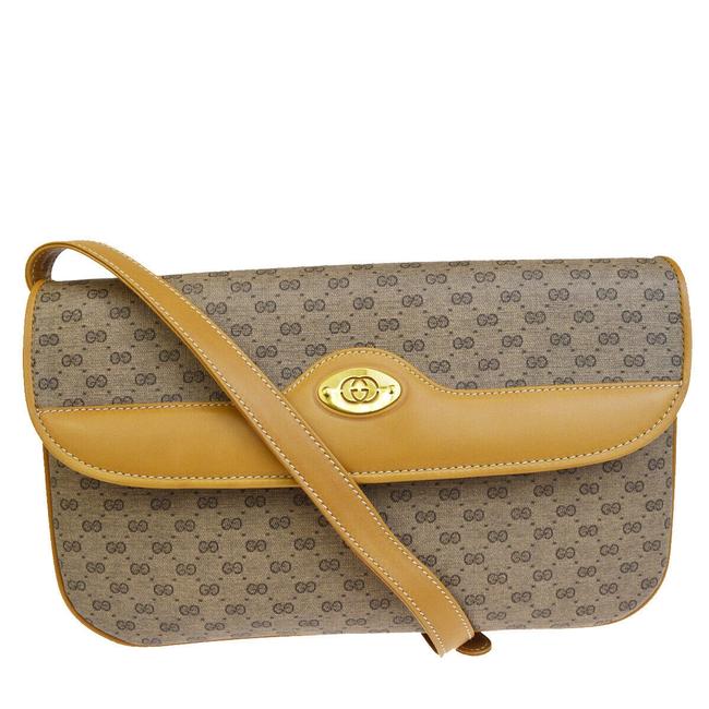 Gucci Gg Pattern Brown Pvc Leather Shoulder Bag