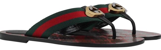 Gucci Gg Web Thong Slide Sandals