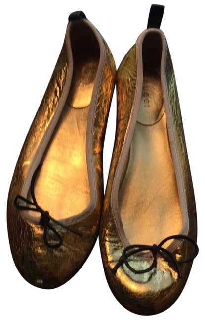 Gucci Gold Ballerina Flats