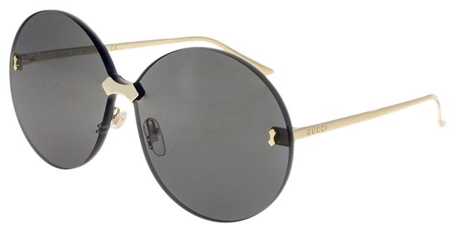 Gucci Gold Black 0353 Metal Oversized Round Rimless Gg0353s Sunglasses