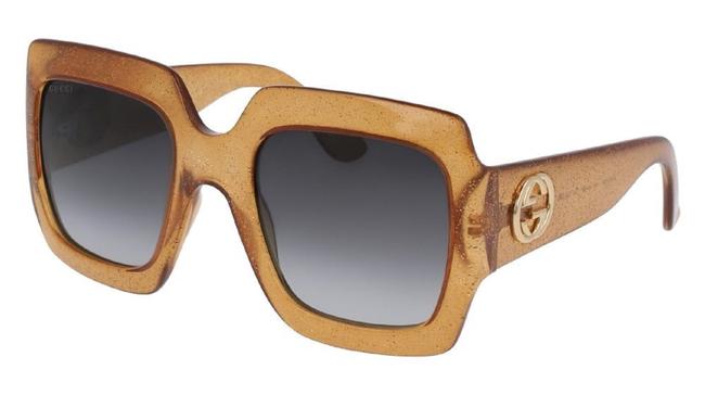 Gucci Gold Gg0053s 006 Square New Sunglasses
