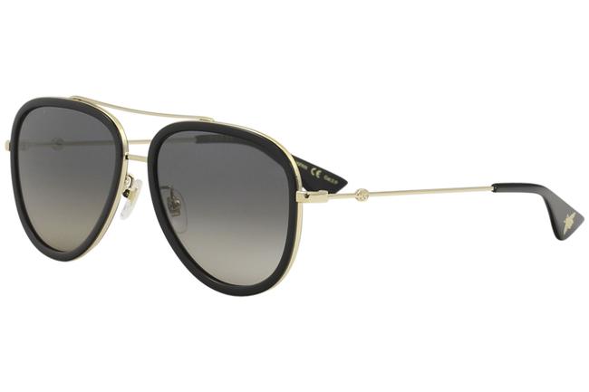 Gucci Gold Black Gg0062s 011 Gg 0062s Round Sunglasses