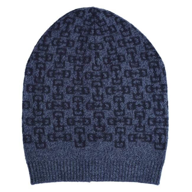 Gucci Gray Navy Unisex Multi color Wool Beanie One Hat