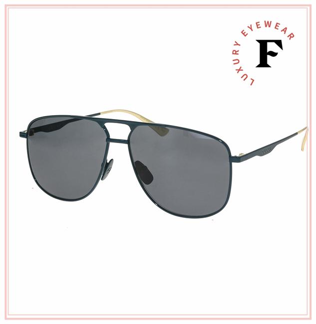 Gucci Green 0336 Gray Gold Square Unisex Metal Gg0336s Sunglasses