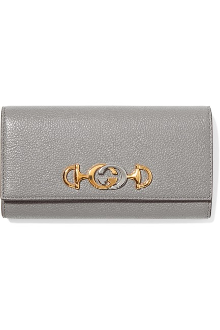 Gucci Grey Zumi Grainy Leather Continental Wallet