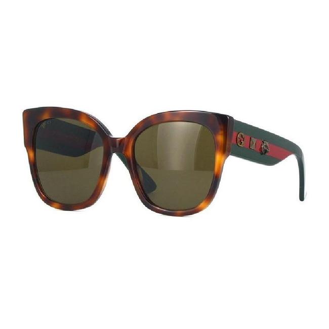 Gucci Havana Black Red Brown Acetate Square Unisex Sunglasses