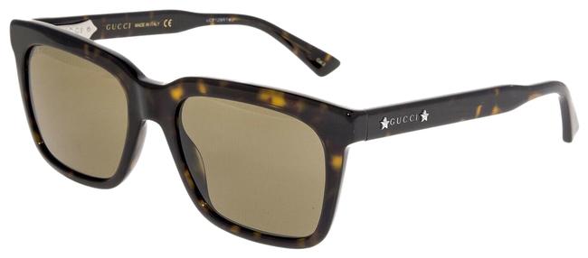 Gucci Havana Brown Square Star Classic Luxury Gg0267s Unisex Sunglasses