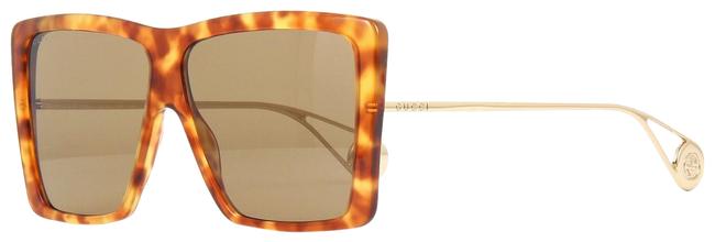 Gucci Havana Gold 003 Gg0434s 003 Havana Brown Square Sunglasses