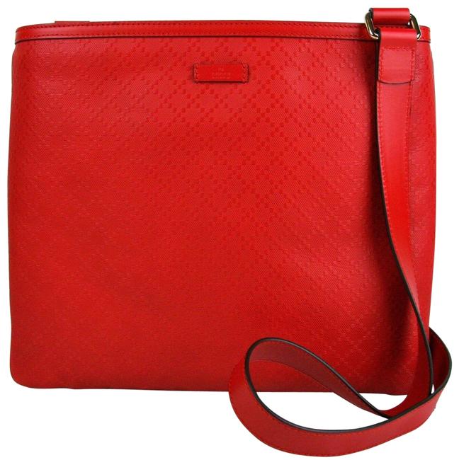 Gucci Hilary Lux Diamante 201446 6523 Red Leather Messenger Bag
