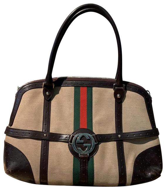 Gucci Hobo Bag Gg Brown Canvas Satchel