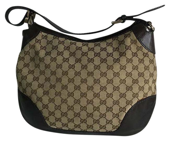 Gucci Hobo Charlotte Beige Brown Gg 211810 Beige Canvas Shoulder Bag