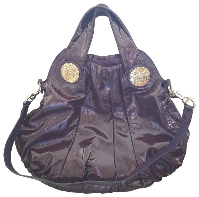 Gucci Hysteria Top Handle Plum Patent Leather Shoulder Bag