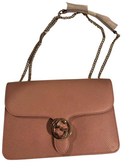 Gucci Interlocking Gg Violet  Roseate Cross Body Leather Shoulder Bag