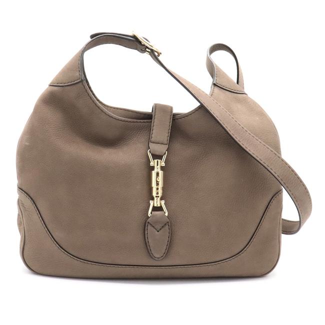 Gucci Jackie New Semi Nubuck Mocha 277520 Brown Leather Shoulder Bag
