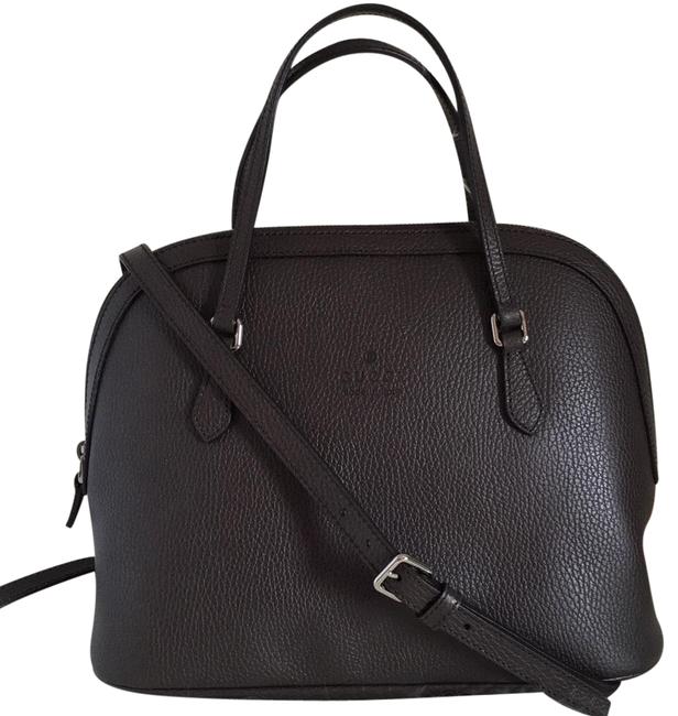 Gucci Leather Dark Brown Satchel