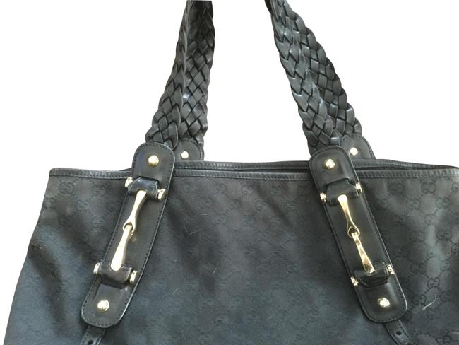 Gucci Logo Black Gg Supreme Canvas Hobo Bag